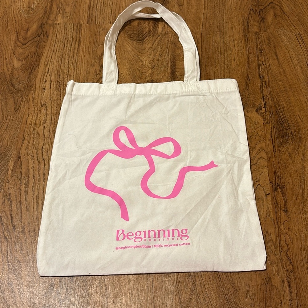 beginning boutique tote bag